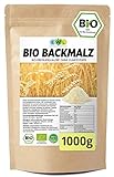 Backmalz 100% Bio Malz | 100% deutsche Gerste Gerstenmalz Backmalz für Brot und Brötchen | enzymaktiver und ballaststoffreicher Mehlzusatz | Gerstenbackmalz Brötchenbackmittel Vegan 1kg