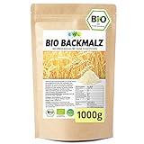 Backmalz Bio Malz, 100% deutsche Gerste Gerstenmalz, Backmalz für Brot und Brötchen, ballaststoffreicher Mehlzusatz, Gerstenbackmalz Brötchenbackmittel Vegan 1kg